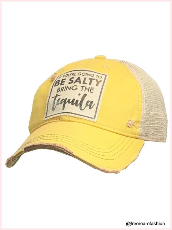 Yellow Unisex Trucker Hat with Adjustable Snapback